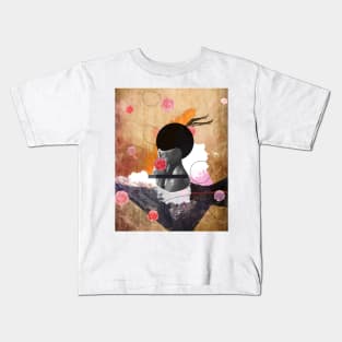 Contemporary fashionistas floral collage Kids T-Shirt